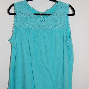Aqua, 100% cotton tank
